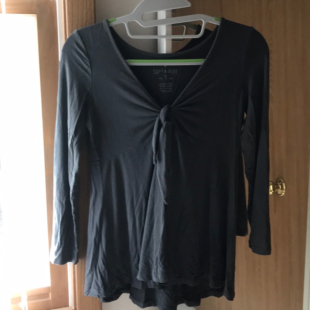 NWOT! Gray American Eagle Tie Up Shirt